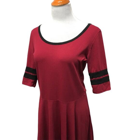 LuLaRoe Fit & Flare Dress  XL Red   Polyester Spandex - Picture 2 of 10